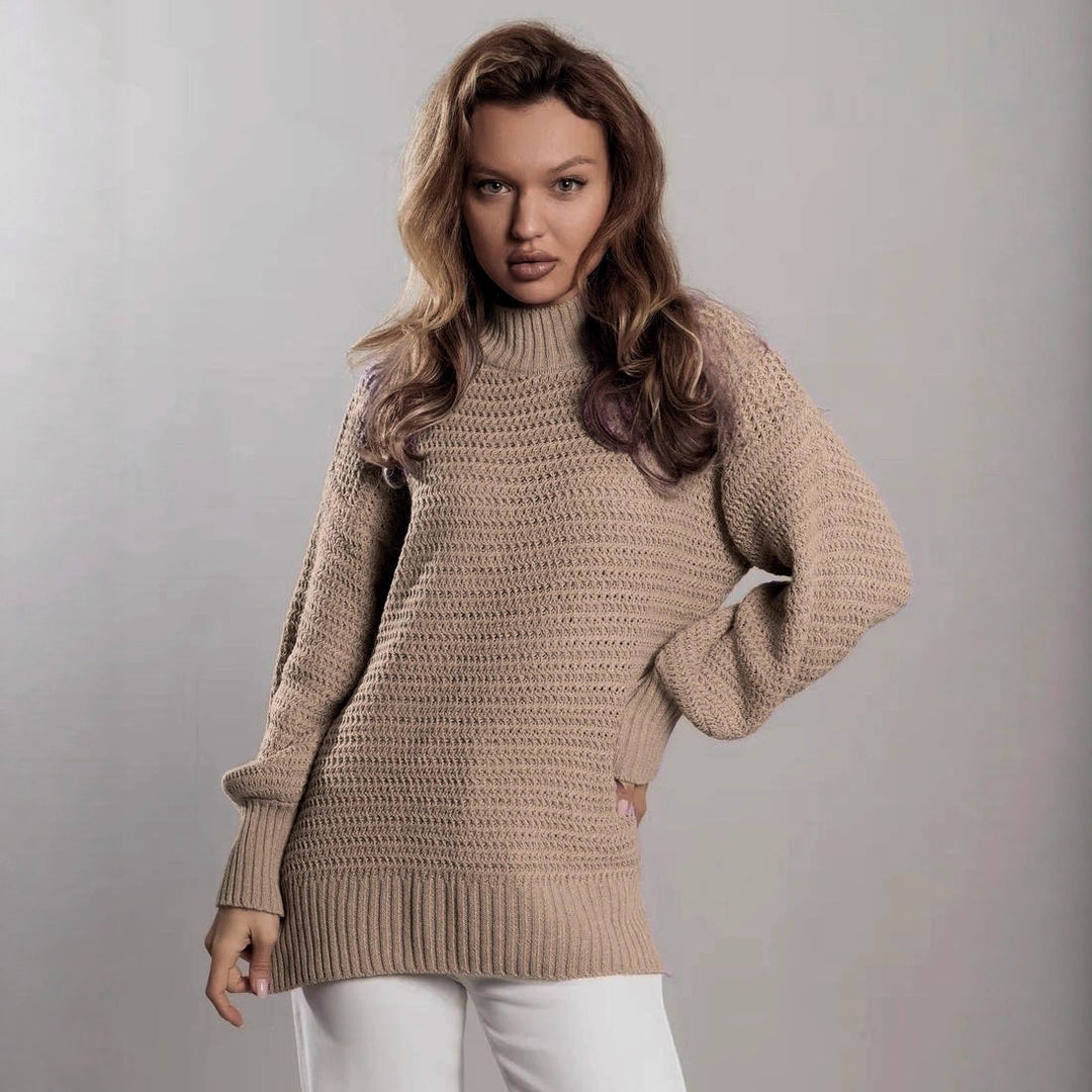 Damernas mode tröja i stickat med strukturerat mönster och bred passform Eva Jonsson-Eva Jonsson