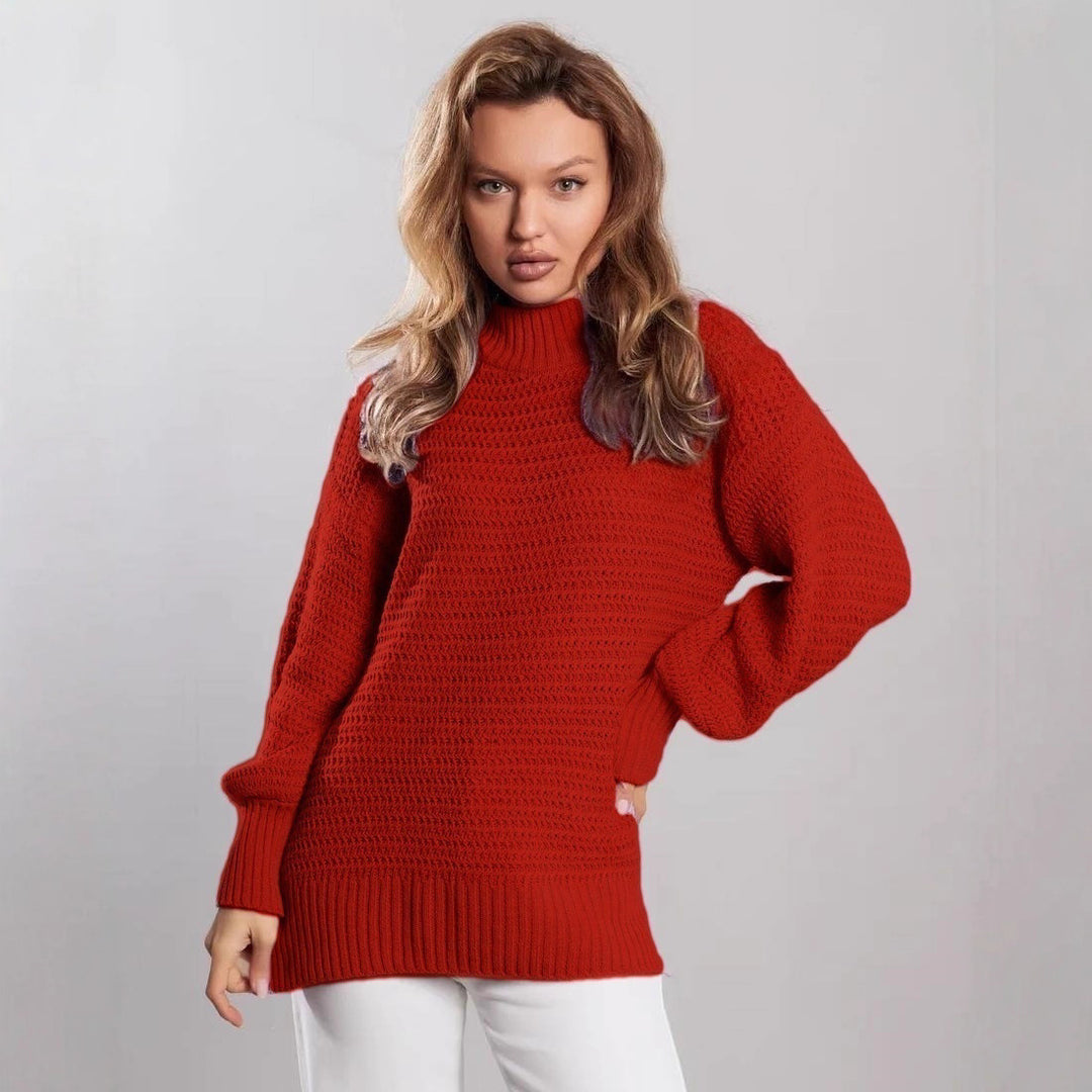 Damernas mode tröja i stickat med strukturerat mönster och bred passform Eva Jonsson-Eva Jonsson