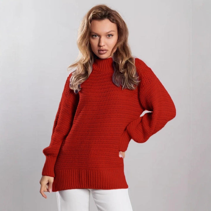 Damernas mode tröja i stickat med strukturerat mönster och bred passform Eva Jonsson-Eva Jonsson