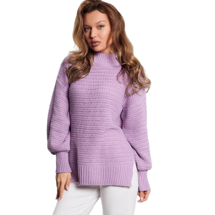 Damernas mode tröja i stickat med strukturerat mönster och bred passform Eva Jonsson-Eva Jonsson