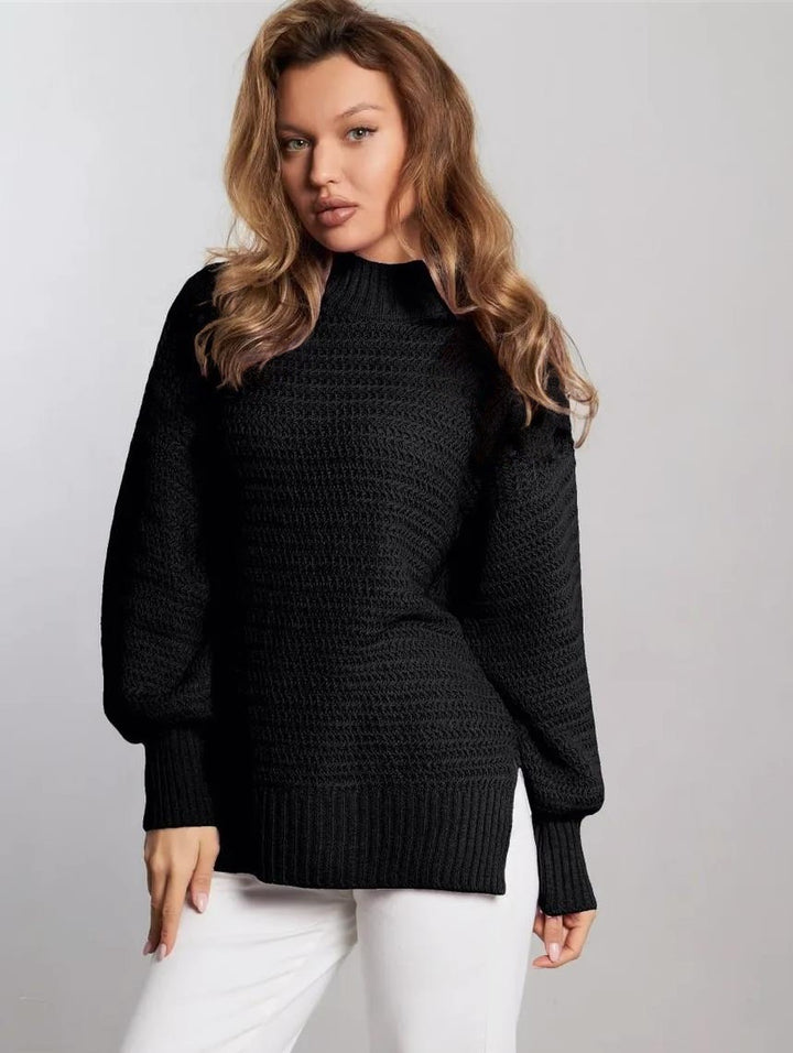 Damernas mode tröja i stickat med strukturerat mönster och bred passform Eva Jonsson-Eva Jonsson