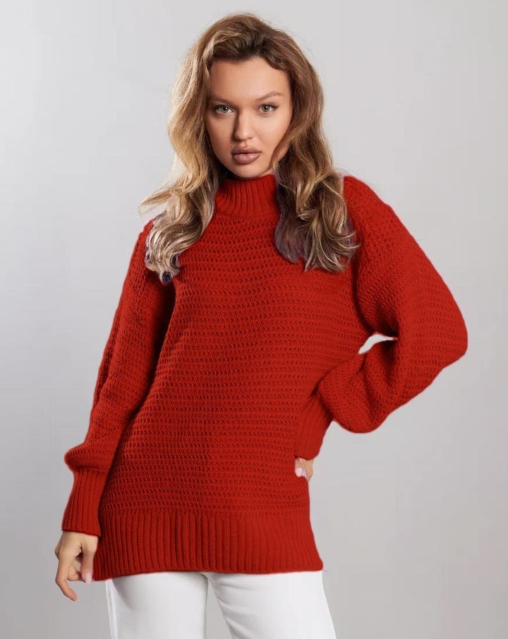 Damernas mode tröja i stickat med strukturerat mönster och bred passform Eva Jonsson-Eva Jonsson