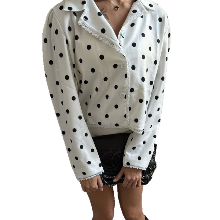 Damernas modeblus med prickar Mirla-Eva Jonsson