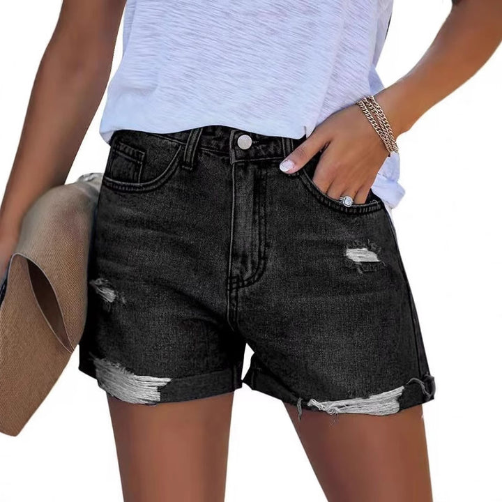 Damernas modejeans-shorts i avslappnad distressed-look Mirla-Eva Jonsson
