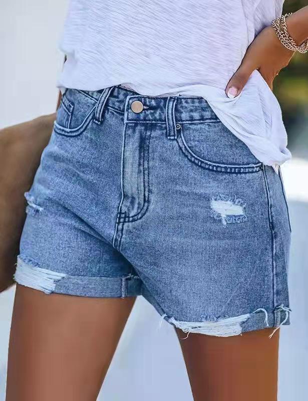 Damernas modejeans-shorts i avslappnad distressed-look Mirla-Eva Jonsson