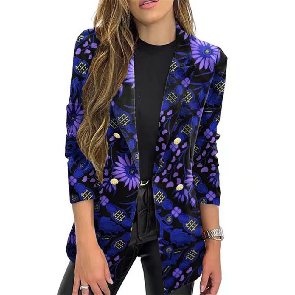 Damernas moderiktiga blazer med blommönster och oversized passform Mirla-Eva Jonsson