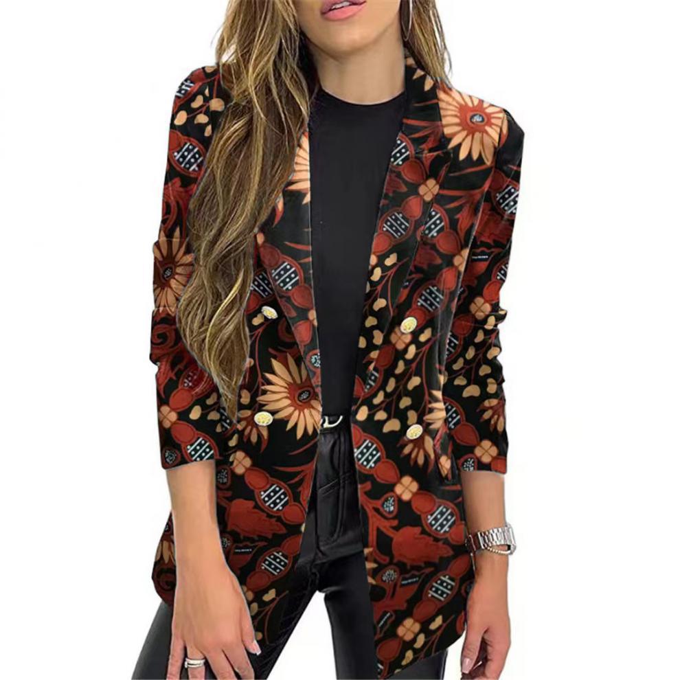 Damernas moderiktiga blazer med blommönster och oversized passform Mirla-Eva Jonsson