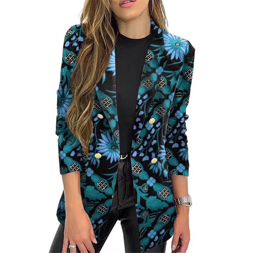 Damernas moderiktiga blazer med blommönster och oversized passform Mirla-Eva Jonsson