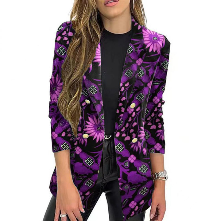 Damernas moderiktiga blazer med blommönster och oversized passform Mirla-Eva Jonsson