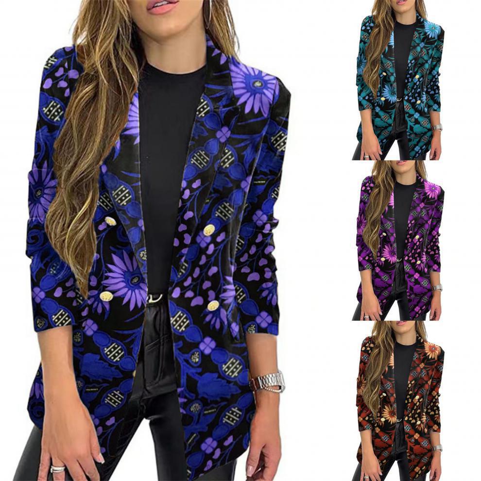 Damernas moderiktiga blazer med blommönster och oversized passform Mirla-Eva Jonsson