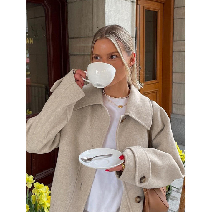 Damernas moderiktiga croppad ulljacka Eva Jonsson-Eva Jonsson