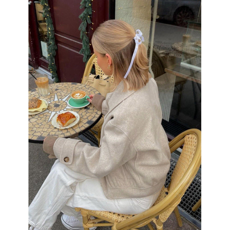 Damernas moderiktiga croppad ulljacka Eva Jonsson-Eva Jonsson