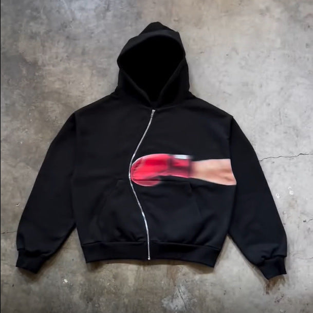 Damernas moderiktiga hoodie med unik grafisk tryck Eva Jonsson-Eva Jonsson