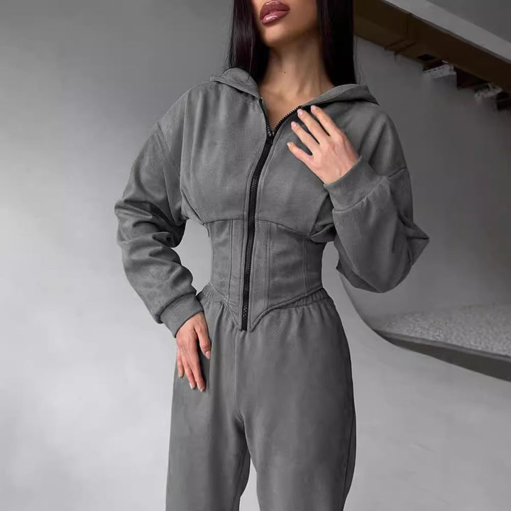 Damernas moderiktiga jumpsuit med elegant dragkedja Eva Jonsson-Eva Jonsson