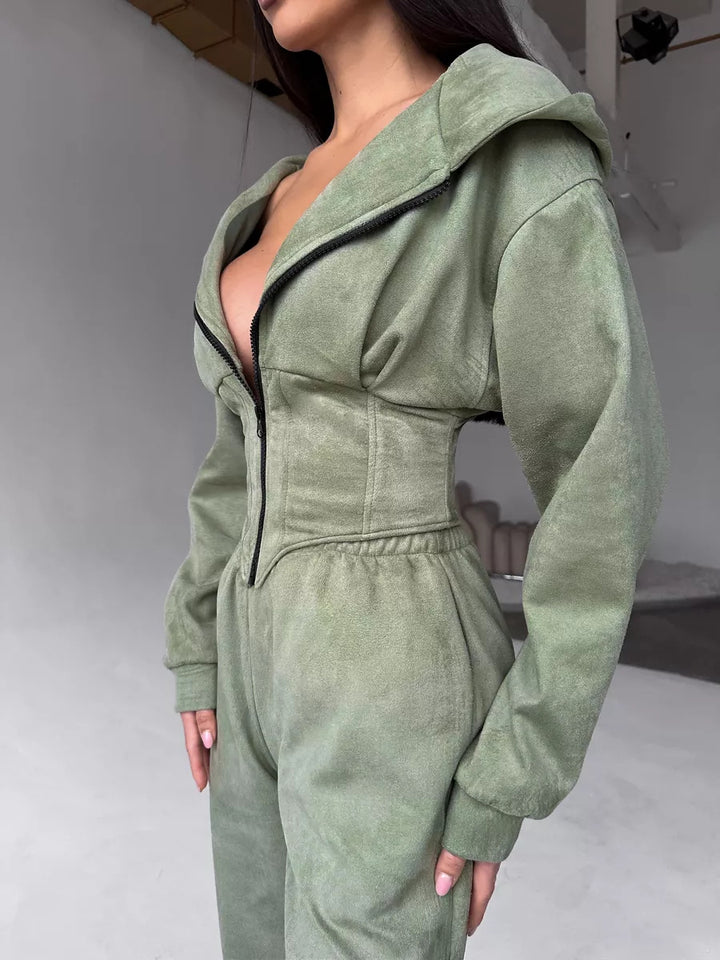 Damernas moderiktiga jumpsuit med elegant dragkedja Eva Jonsson-Eva Jonsson