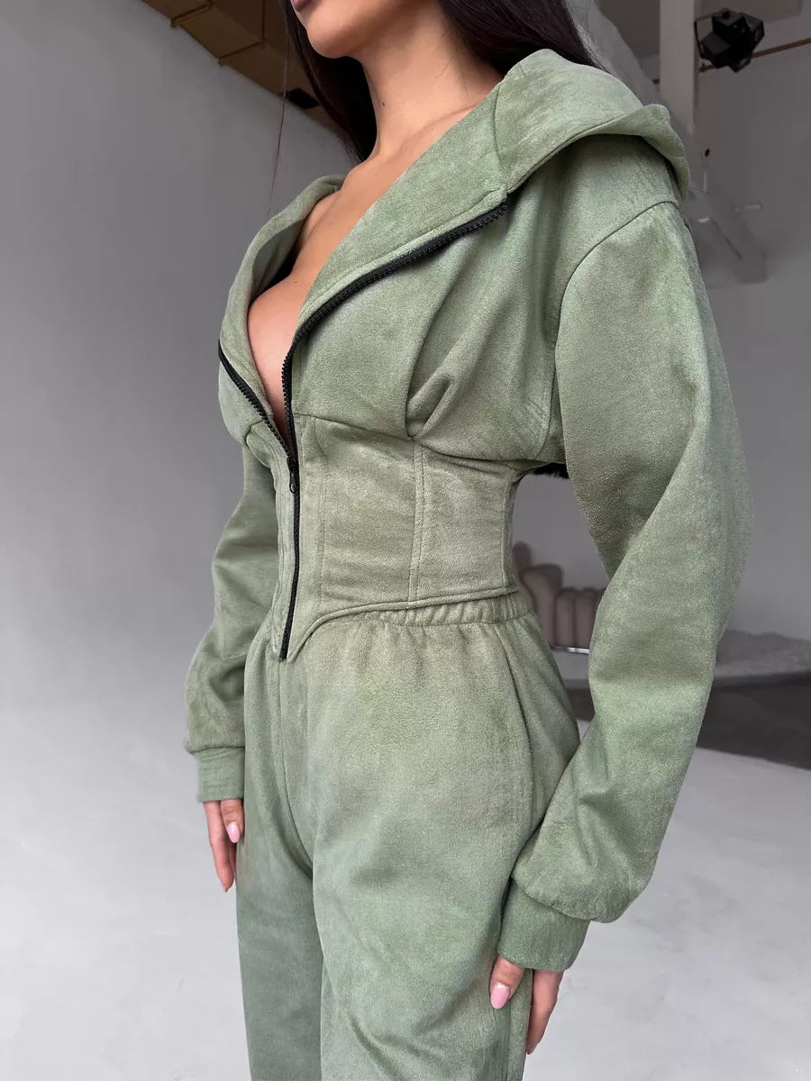 Damernas moderiktiga jumpsuit med elegant dragkedja Mirla-Eva Jonsson