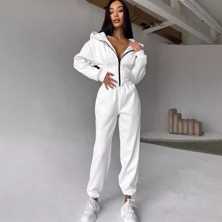 Damernas moderiktiga jumpsuit med figursytt design och innovativ dragkedja Eva Jonsson-Eva Jonsson