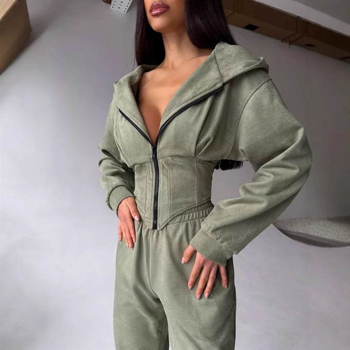 Damernas moderiktiga jumpsuit med figursytt design och innovativ dragkedja Eva Jonsson-Eva Jonsson