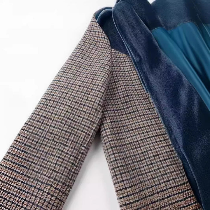 Damernas moderiktiga långblazer med sammetskrage Eva Jonsson-Eva Jonsson
