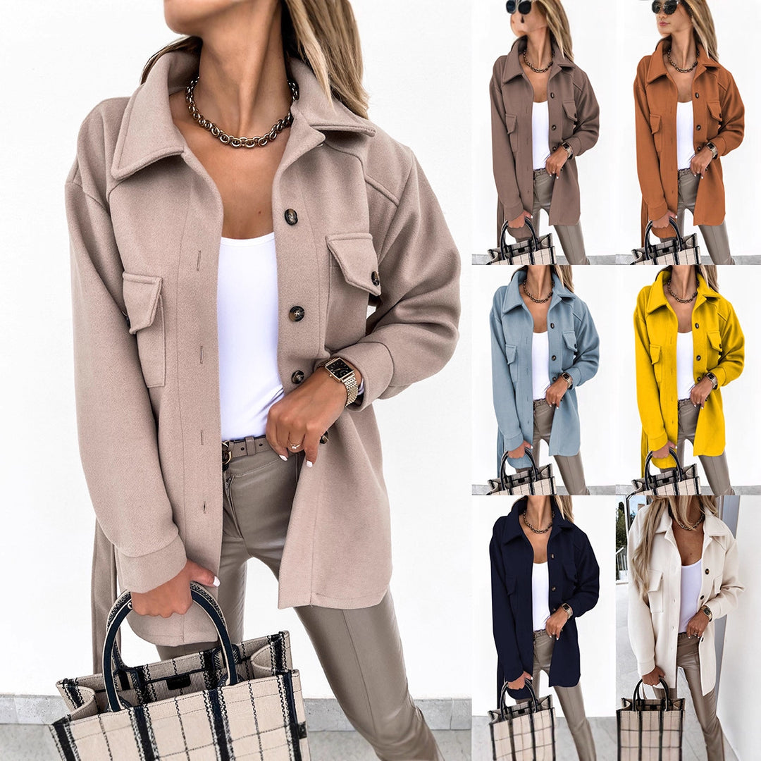 Damernas moderiktiga overshirt-jacka med påsydda fickor och knäppning Mirla-Eva Jonsson