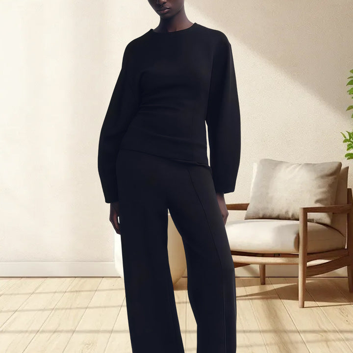 Damernas moderiktiga oversized-set med ballongärmar och elegant snitt Mirla-Eva Jonsson