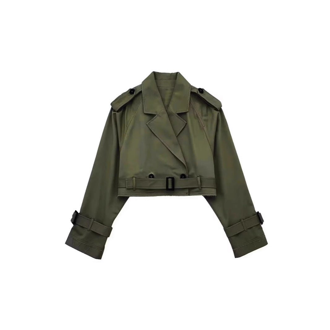 Damernas moderna cropped trenchjacka Mirla-Eva Jonsson
