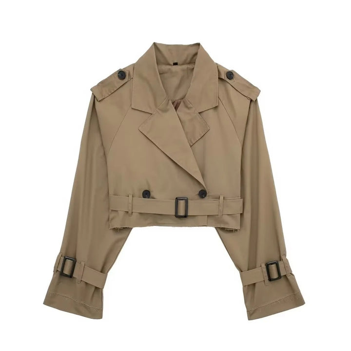 Damernas moderna cropped trenchjacka Mirla-Eva Jonsson