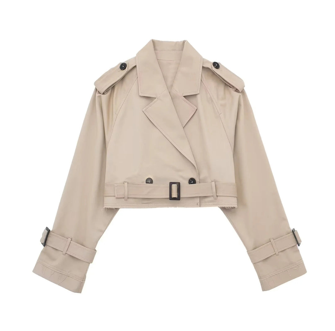 Damernas moderna cropped trenchjacka Mirla-Eva Jonsson