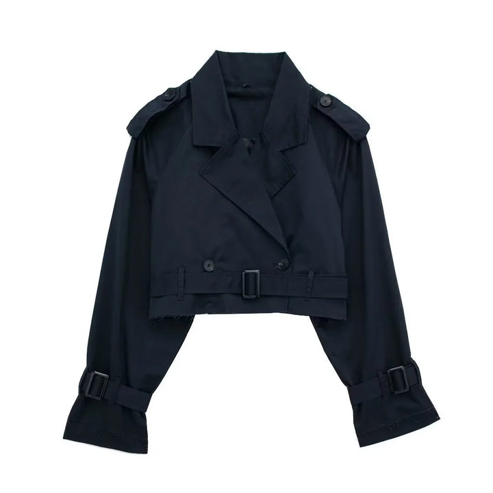 Damernas moderna cropped trenchjacka Mirla-Eva Jonsson