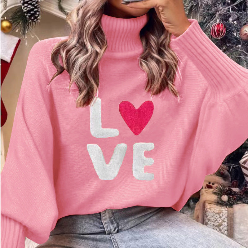 Damernas moderna oversized tröja med hjärtmotiv Mirla-Eva Jonsson