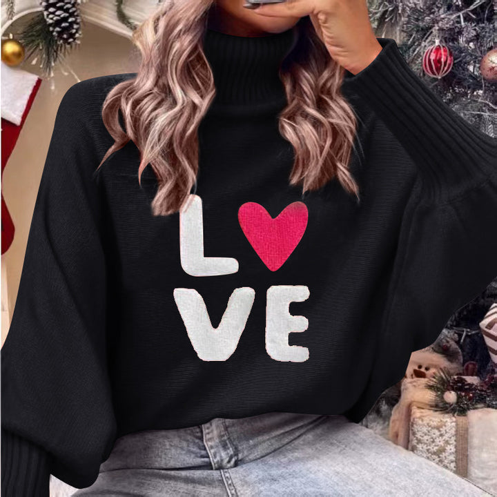 Damernas moderna oversized tröja med hjärtmotiv Mirla-Eva Jonsson