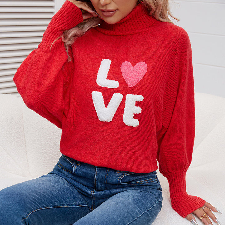 Damernas moderna oversized tröja med hjärtmotiv Mirla-Eva Jonsson