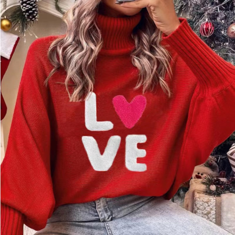 Damernas moderna oversized tröja med hjärtmotiv Mirla-Eva Jonsson