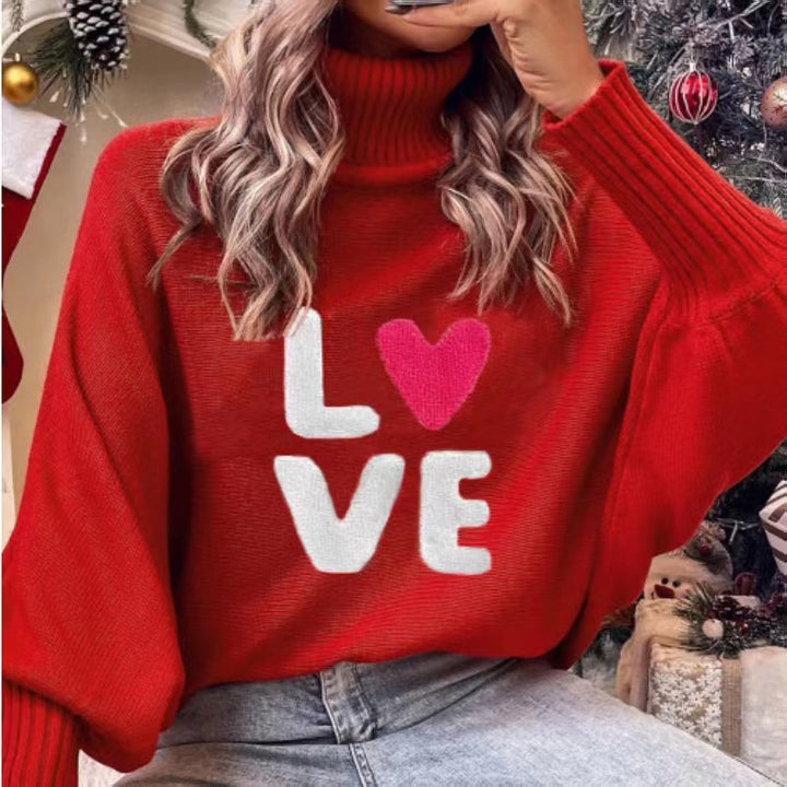 Damernas moderna oversized tröja med hjärtmotiv Mirla-Eva Jonsson