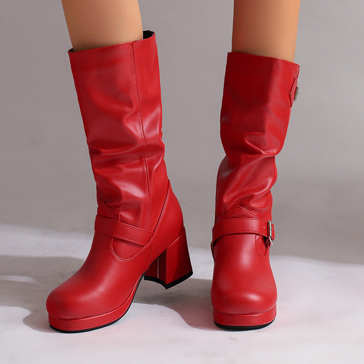 Damernas moderna stövlar med raffinerad bältesdetalj Eva Jonsson-Eva Jonsson