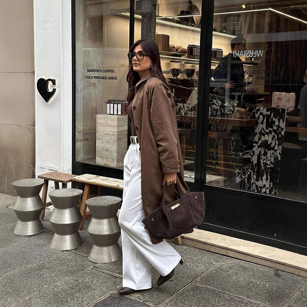 Damernas modetrenchcoat med avslappnad passform och bälte Mirla-Eva Jonsson