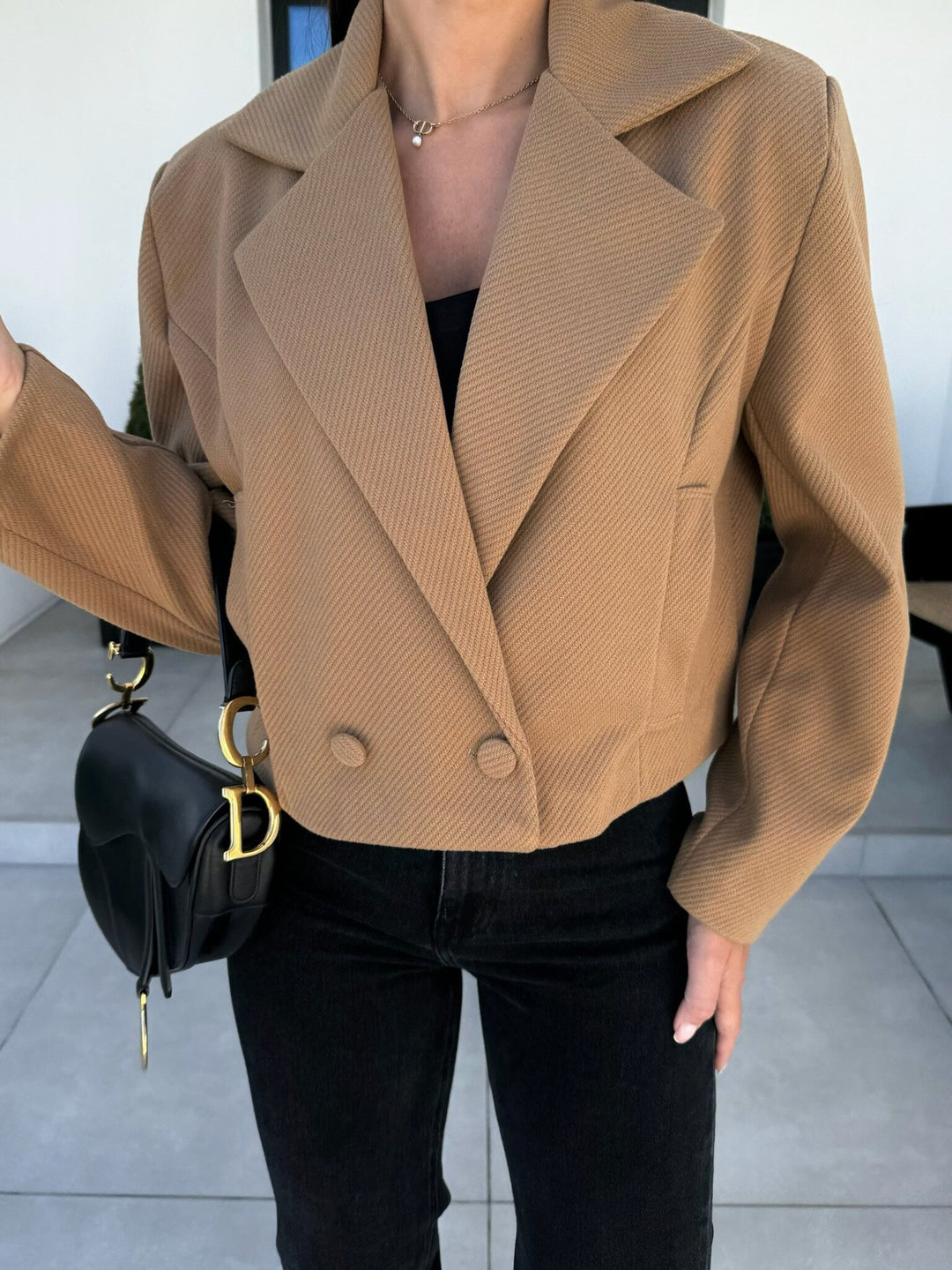 Damernas modetrend dubbelknäppt blazerjacka med rutigt mönster Mirla-Eva Jonsson