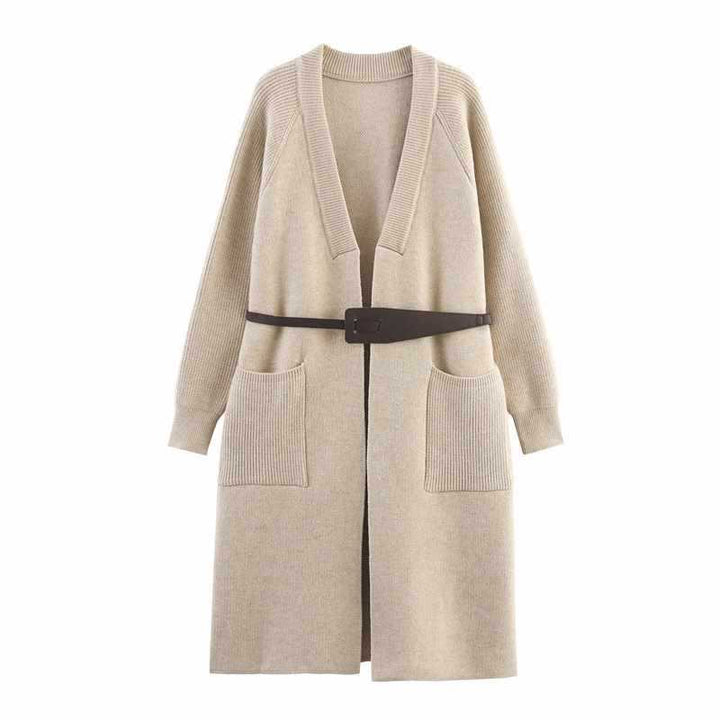 Damernas modetröja med midjebälte och praktiska fickor Eva Jonsson-Eva Jonsson