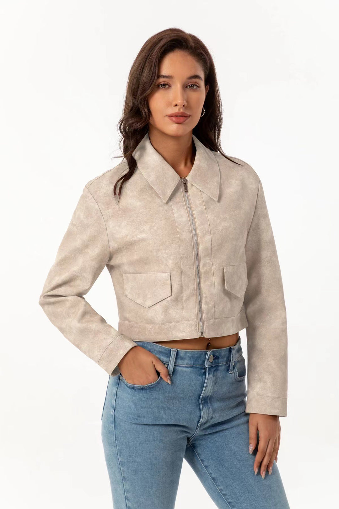 Damernas modiga cropped jacka med påsydda fickor Eva Jonsson-Eva Jonsson