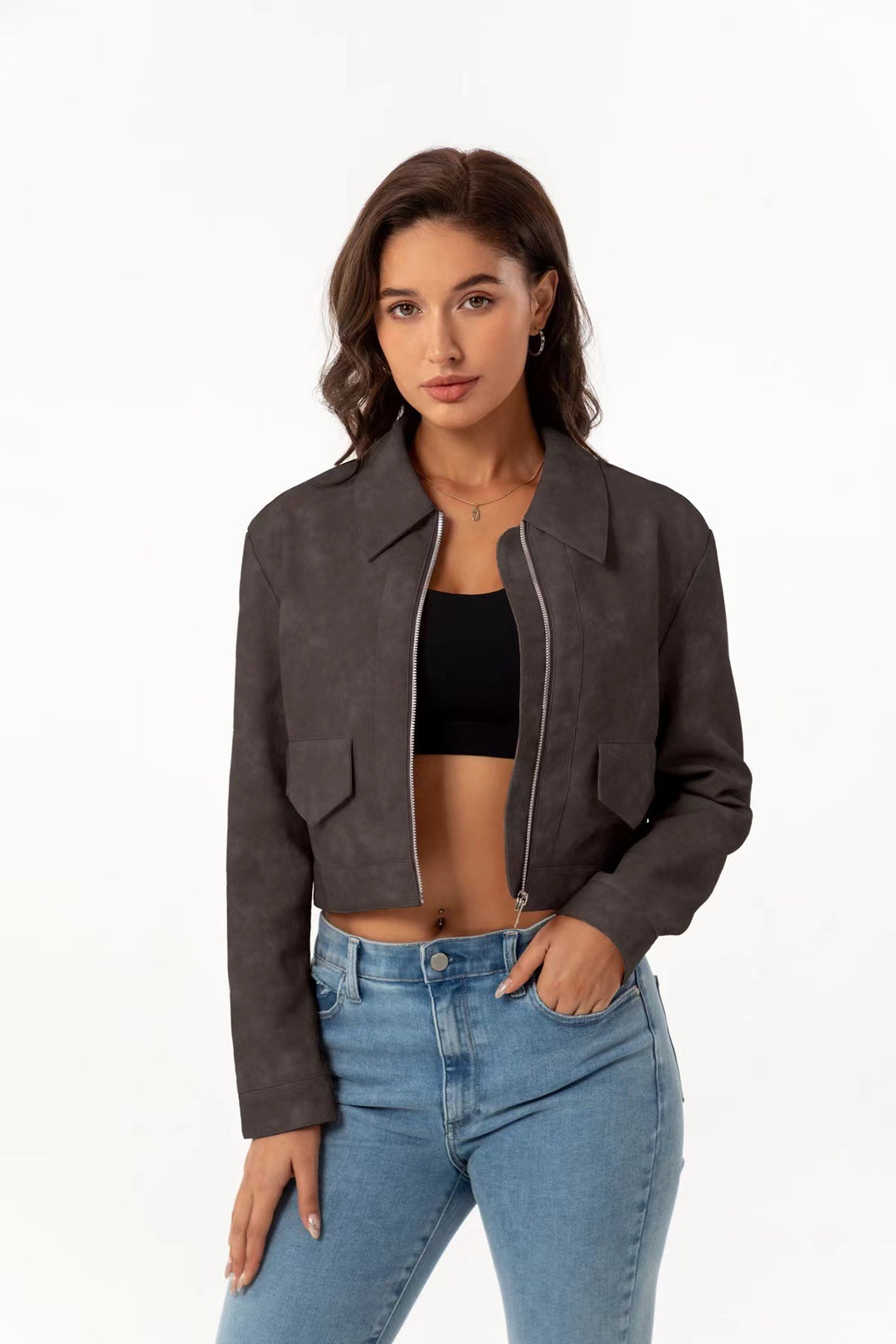 Damernas modiga cropped jacka med påsydda fickor Eva Jonsson-Eva Jonsson