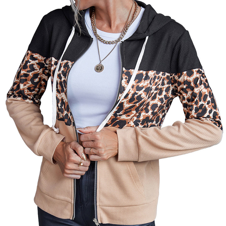 Damernas modiga hoodie med djurtryck och kontrasterande ärmar Eva Jonsson-Eva Jonsson