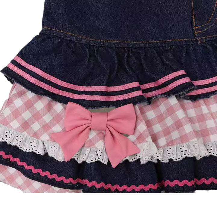 Damernas modiga mini-jeanskjol med volanger och hjärtformad applikation Mirla-Eva Jonsson