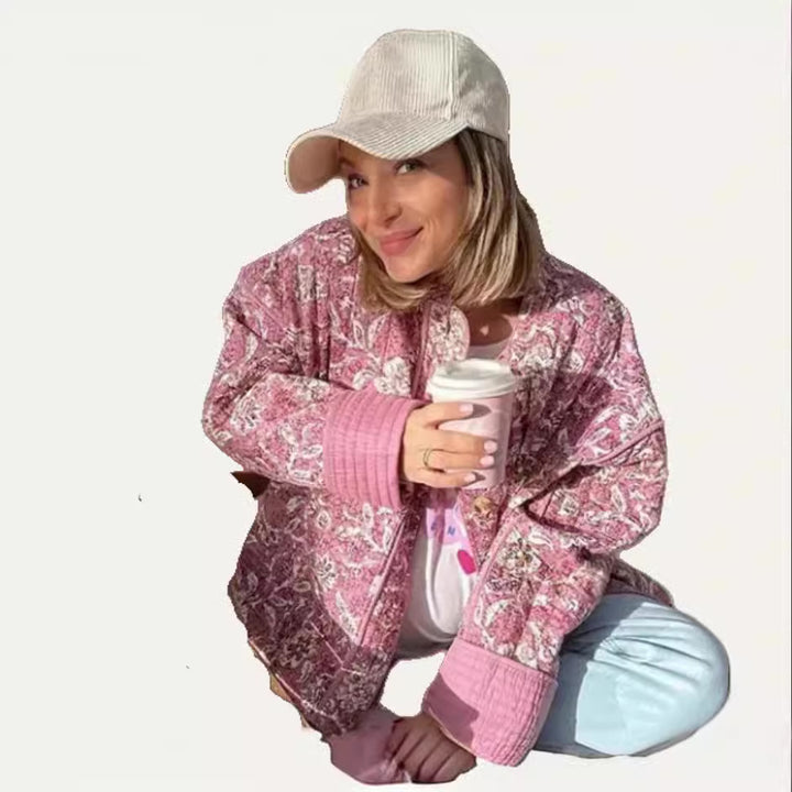 Damernas modiga oversized-jacka med blommönster Mirla-Eva Jonsson