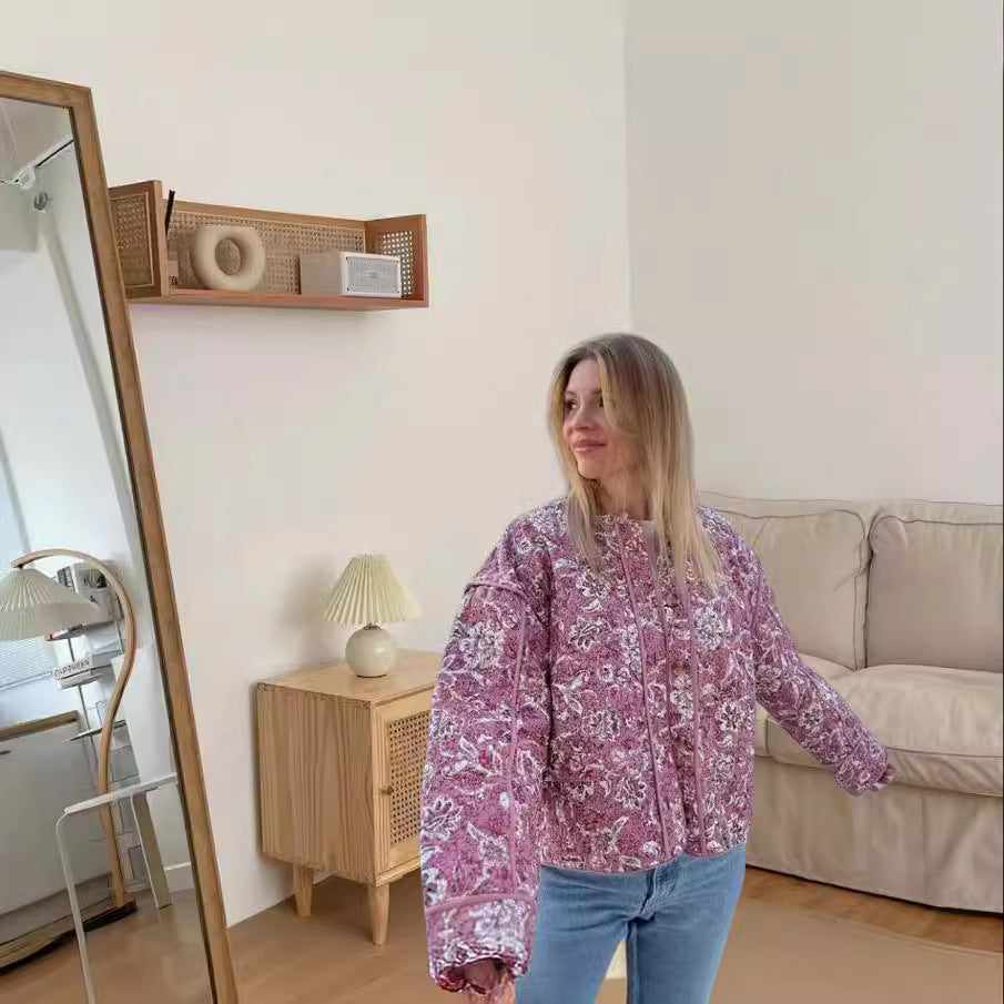 Damernas modiga oversized-jacka med blommönster Mirla-Eva Jonsson
