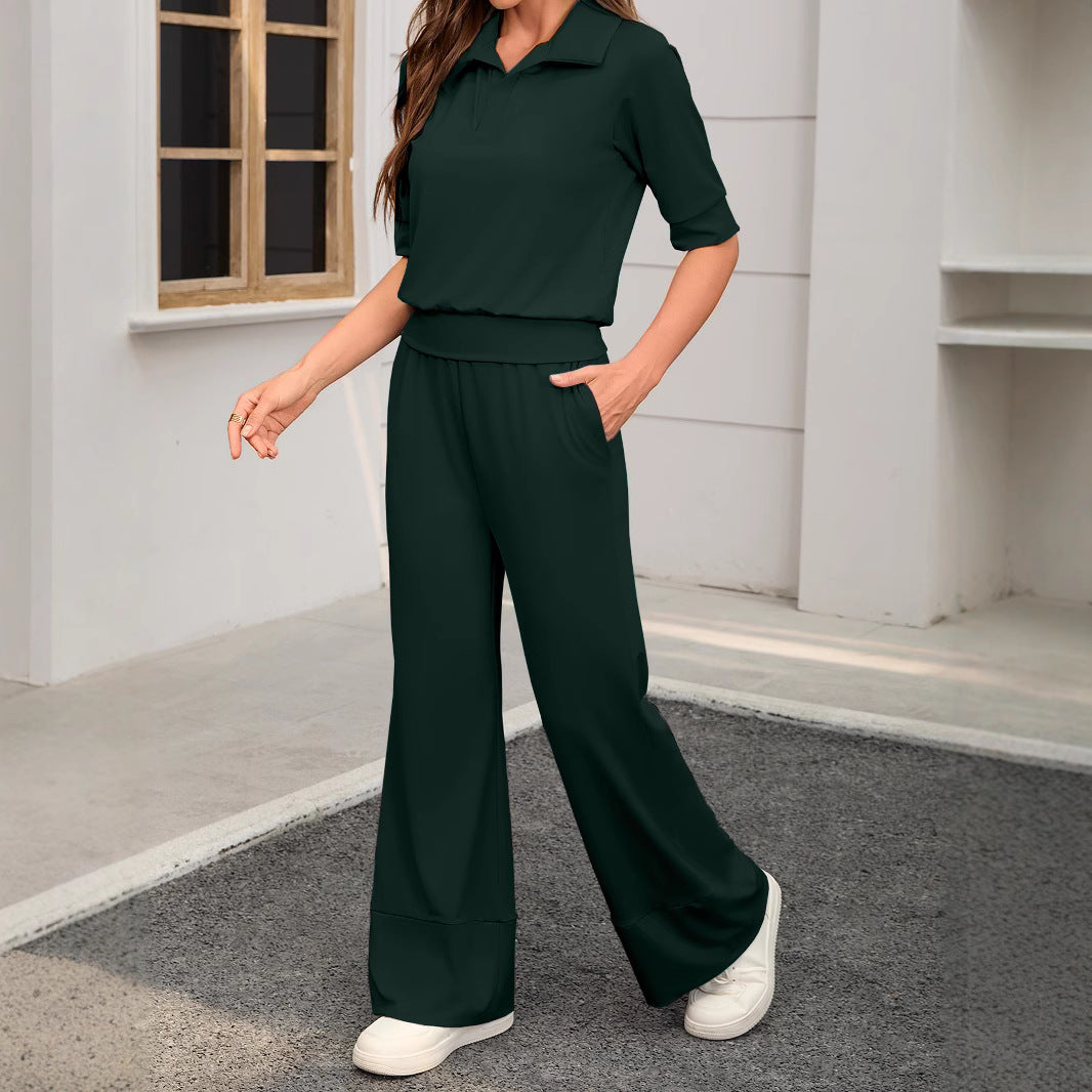 Damernas modiga polo-loungewear-set med lös passform och praktiska fickor Mirla-Eva Jonsson