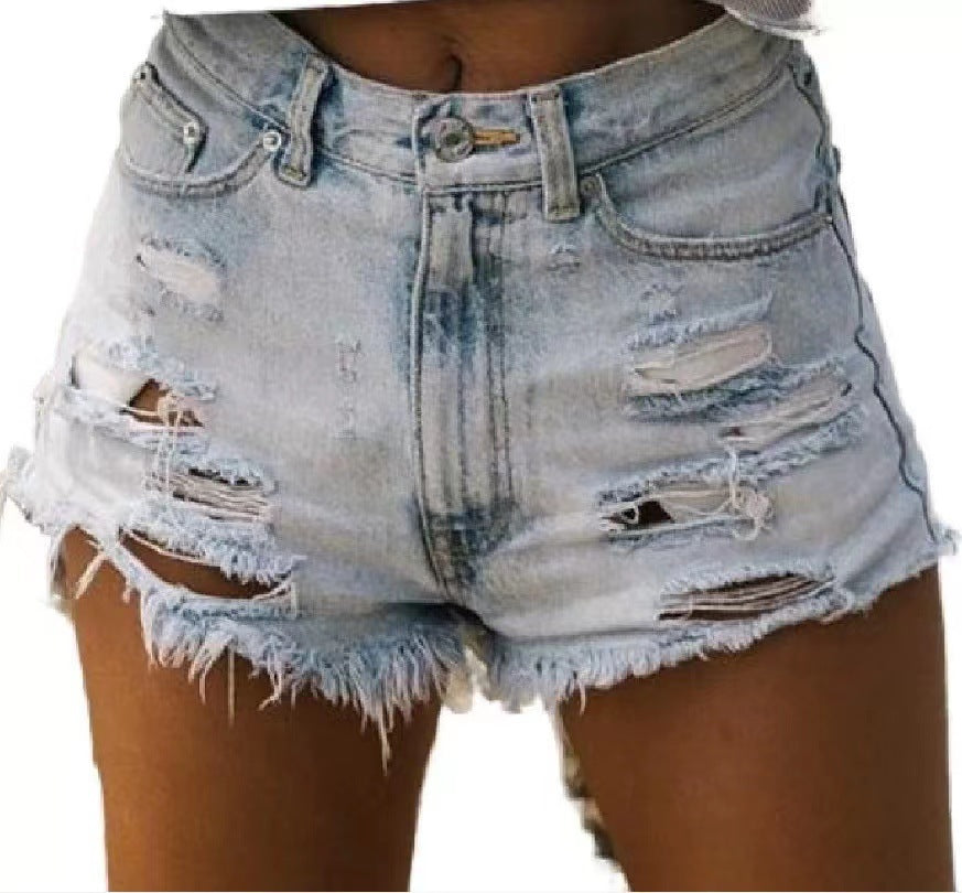 Damernas modiga sönderrivna denimshorts Mirla-Eva Jonsson