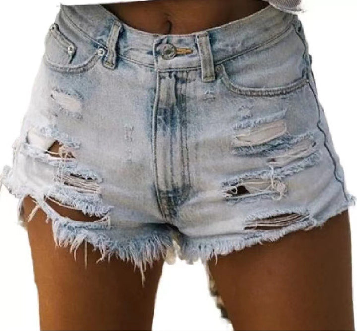 Damernas modiga sönderrivna denimshorts Mirla-Eva Jonsson