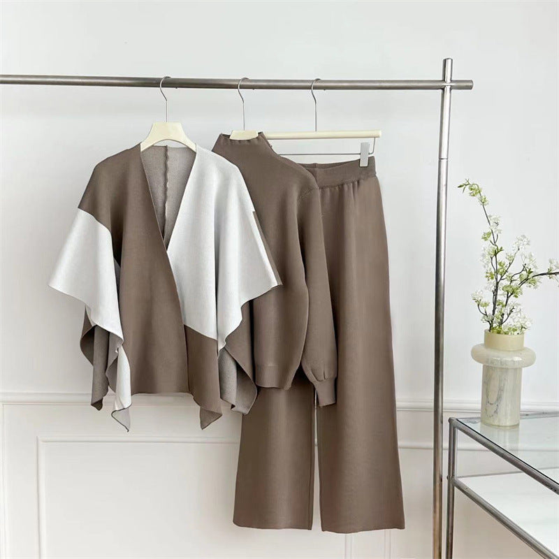 Damernas modiga stickade loungewear-set med asymmetrisk design Mirla-Eva Jonsson