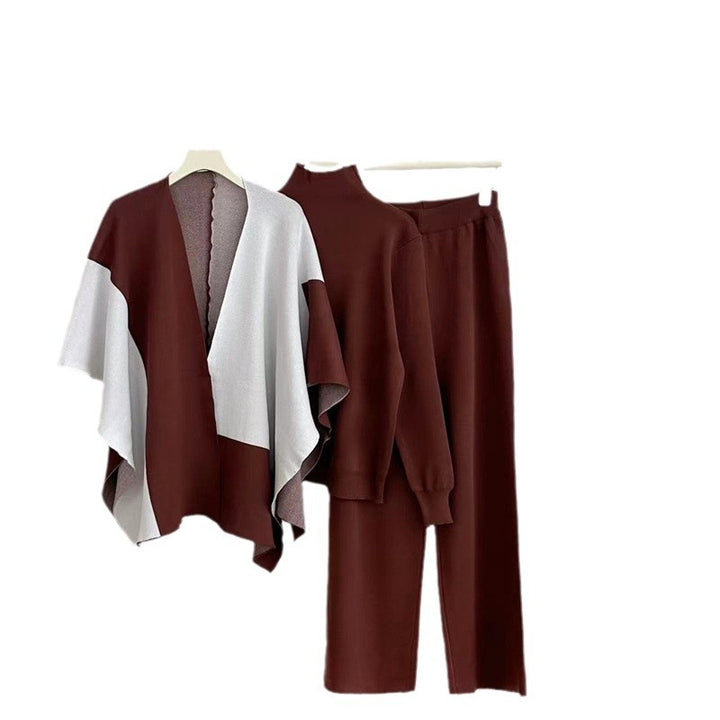Damernas modiga stickade loungewear-set med asymmetrisk design Mirla-Eva Jonsson