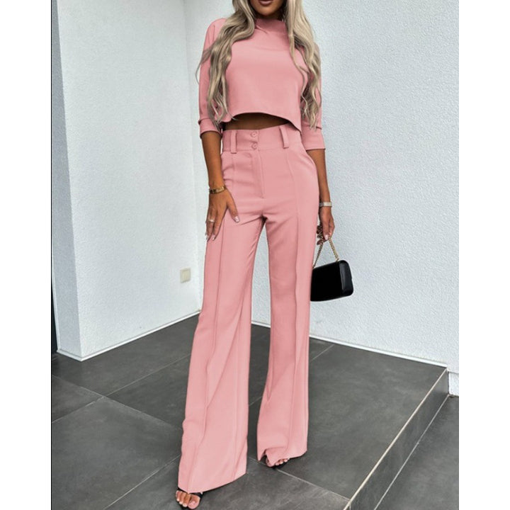 Damernas modiska cropped topp med eleganta palazzo byxor Mirla-Eva Jonsson